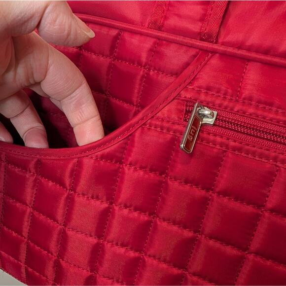 Lug Red Quilted Women's Gym Duffle Bag - Picture 3 of 11